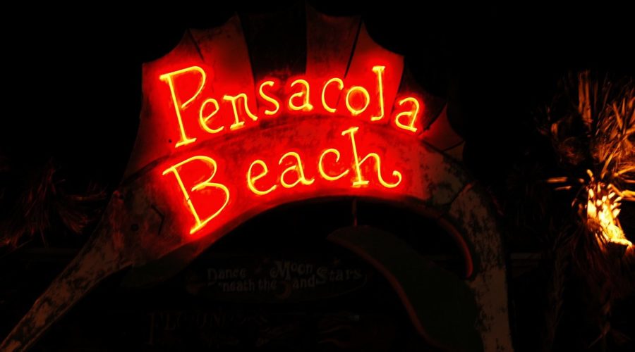 Pensacola Beach at night