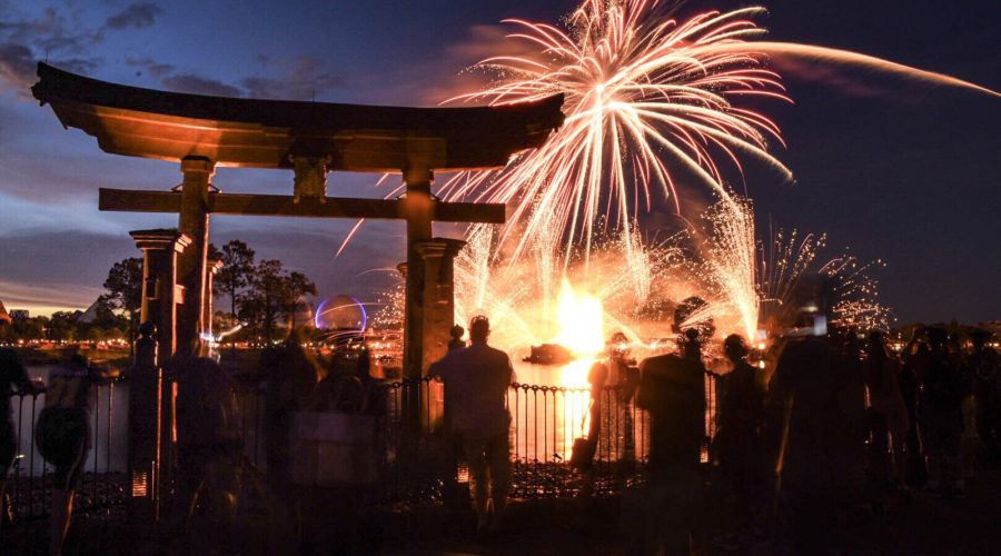 fireworks at epcot lagoon